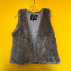 Faux Fur Grey Lavender Vest